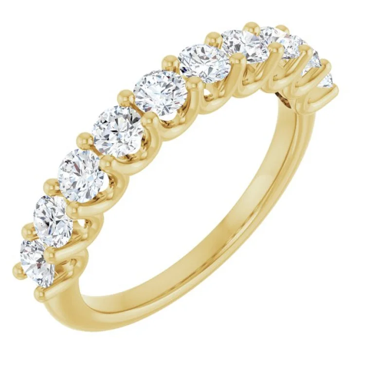 women’s wedding ring-14K Yellow 3/4 CTW Natural Diamond Anniversary Band