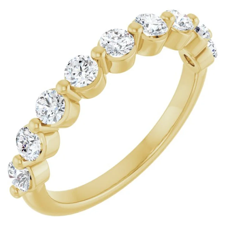 women’s personalized gemstone ring-14K Yellow 5/8 CTW Lab-Grown Diamond Anniversary Band