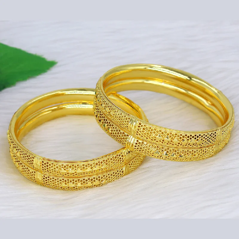 women’s opal bracelet-Mahavir Dye Gold Plating Bangles Set