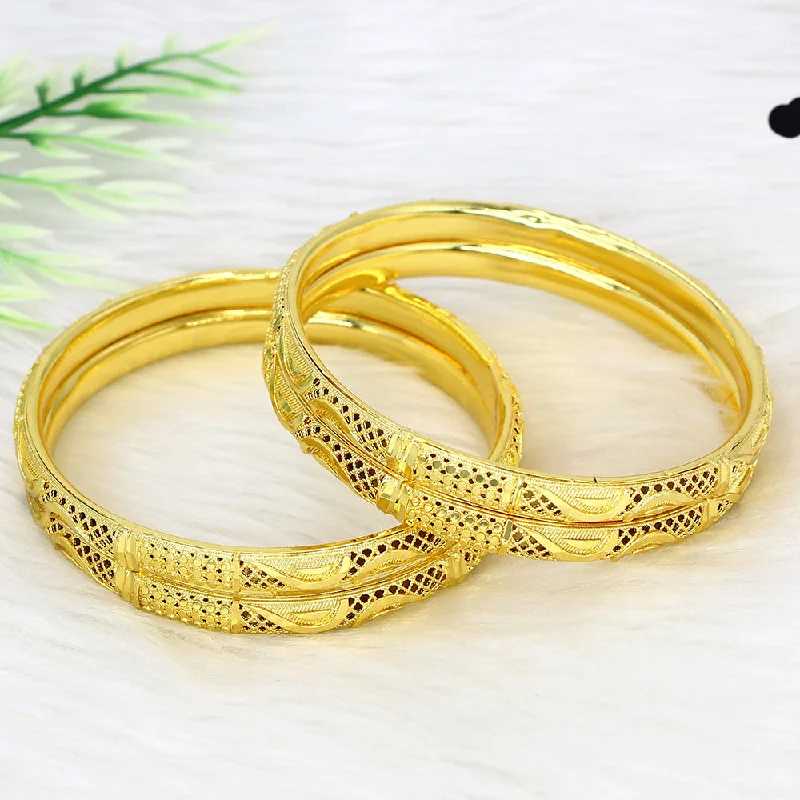 women’s gold bangles-Mahavir Dye Gold Plating Bangles Set