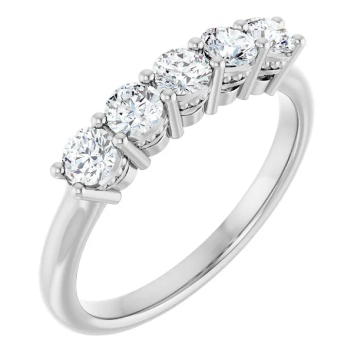 women’s engraved ring-Platinum 1/6 CTW Lab-Grown Diamond Anniversary Band