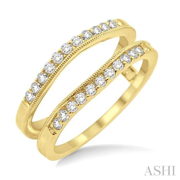 women’s gold ring-1/3 Ctw Round Cut Diamond Insert Ring in 14K Yellow Gold