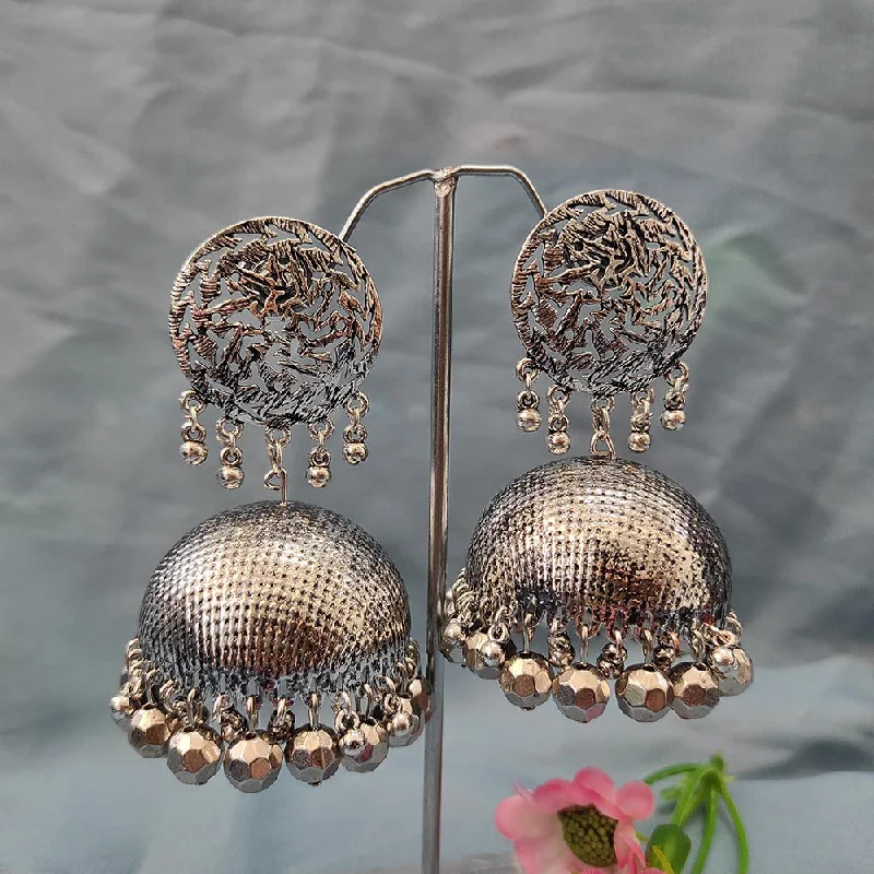 women’s vintage gold earrings-Darshana Jewels Oxidised  Plated Jhumki Earrings