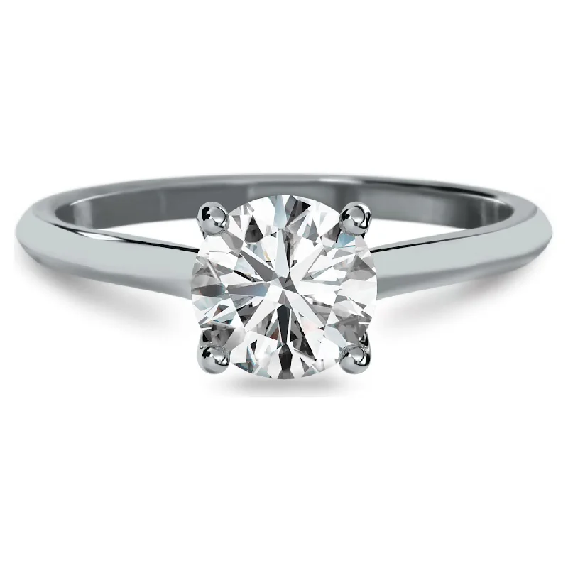 women’s boho engagement ring-Swarovski Eternity Solitaire 1 Carat Diamond Ring 14K White Gold