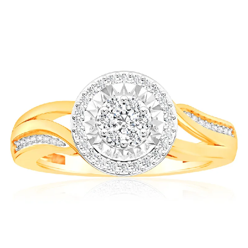 women’s gemstone engagement ring-Luminesce Lab Grown 1/4 Carat Diamond Ring in 9ct Yellow Gold