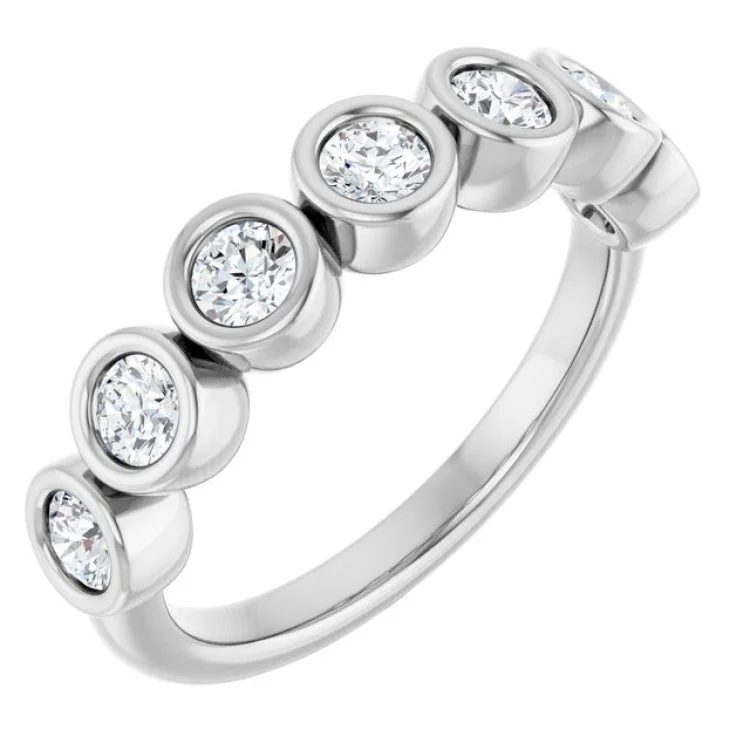 women’s titanium ring-Platinum 3 mm Round 5/8 CTW Natural Diamond Anniversary Band