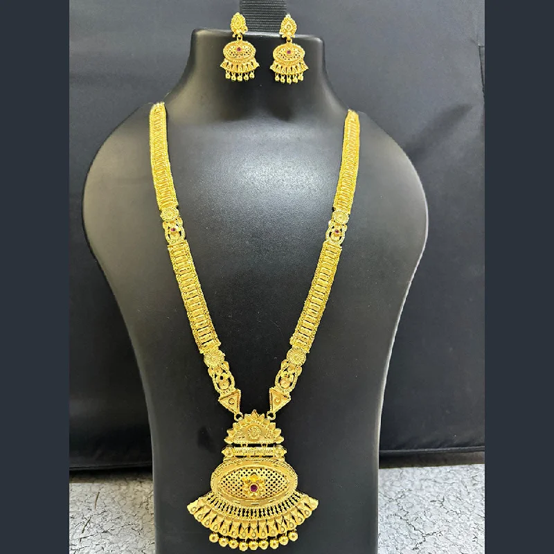 women’s gold heart necklace-Pari Art Jewellery Forming Long Necklace Set