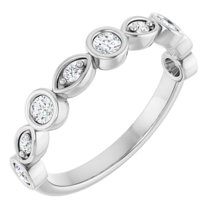 women’s stackable rings-14K White 1/3 CTW Lab-Grown Diamond  Anniversary Band