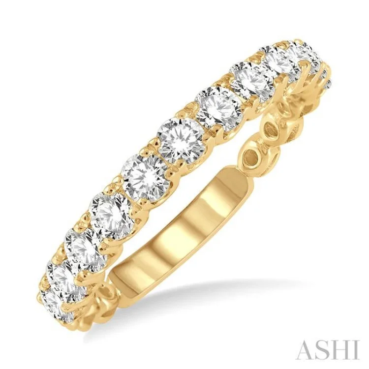 women’s gold band ring-1 ctw Lattice Round Cut Diamond Wedding Band in 14K Yellow Gold