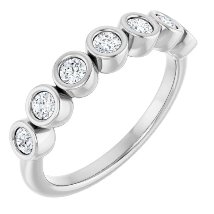 women’s elegant sapphire ring-14K White 3/8 CTW Lab-Grown Diamond  Anniversary Band