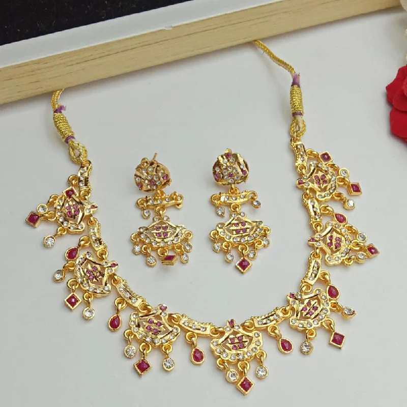 women’s choker diamond necklace-SP Jewellery Gold Plated Austrian Stone Necklace Set