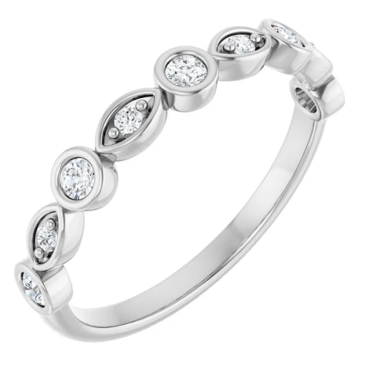 women’s stackable diamond ring-Platinum 1/5 CTW Lab-Grown Diamond  Anniversary Band