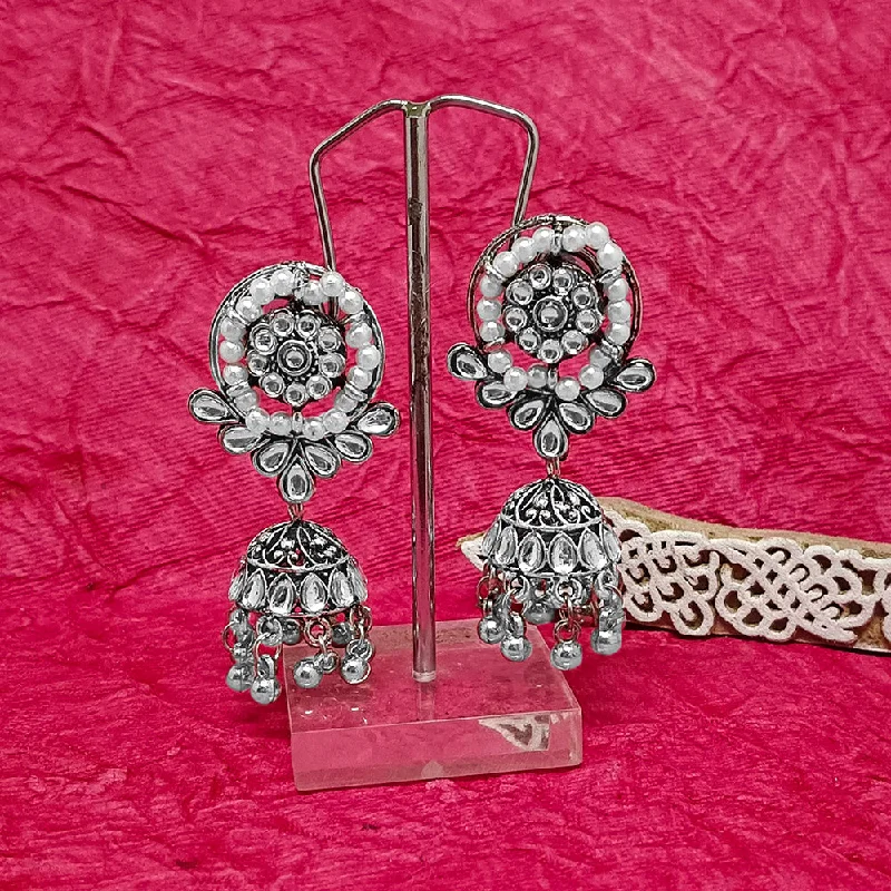 women’s large stud earrings-Darshana Jewels Oxidised Plated Jhumki Earrings