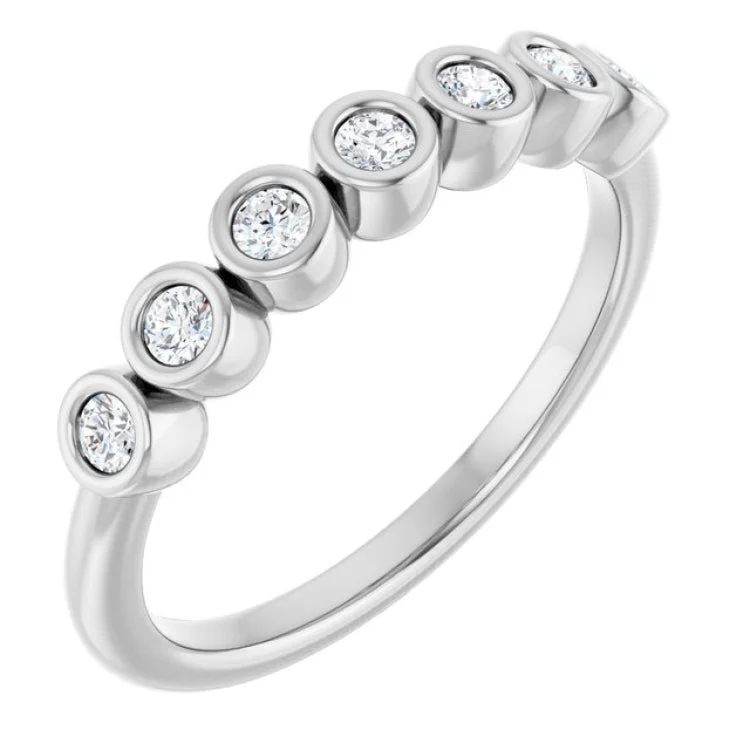 women’s luxury sapphire ring-Platinum 1/5 CTW Lab-Grown Diamond  Anniversary Band