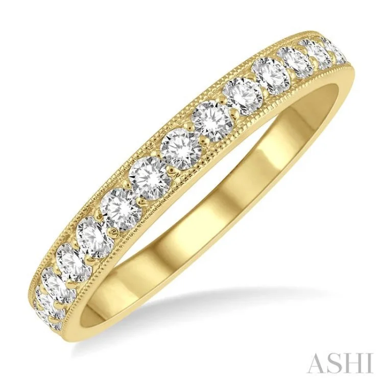 women’s titanium ring-1/2 ctw Round Cut Diamond Wedding Band in 14K Yellow Gold