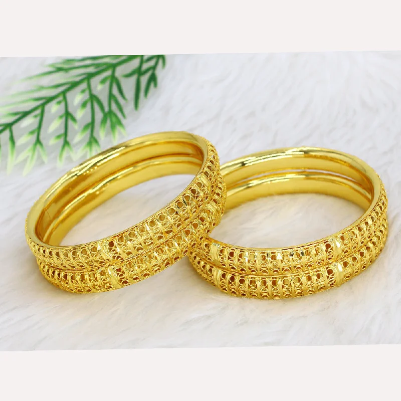 women’s luxury tennis bracelet-Mahavir Dye Gold Plating Bangles Set