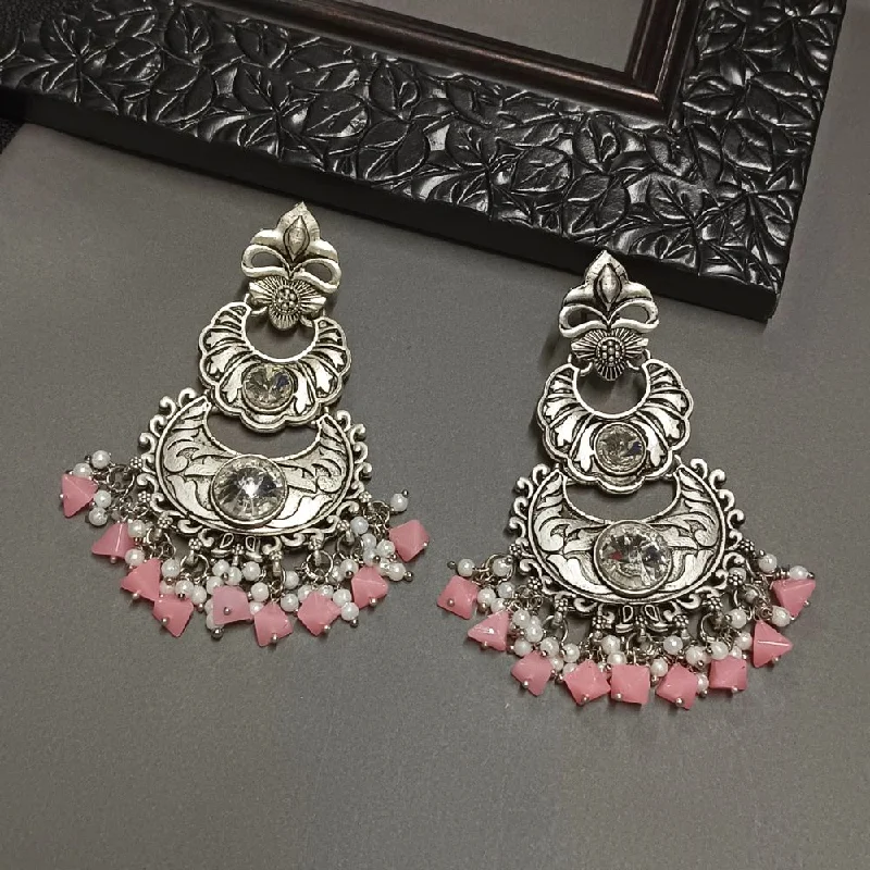 women’s diamond earrings-Darshana Jewels Crystal Stone Silver Plated Dangler Earrings