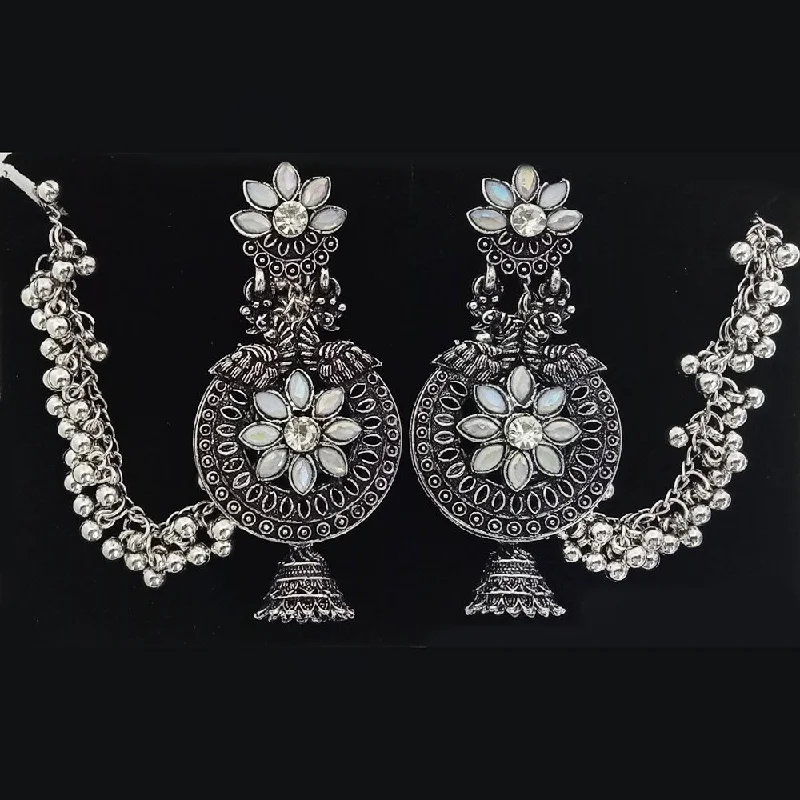 women’s luxury earrings-Tip Top Jewellers Oxidised Plated Kanchain Dangler Earrings