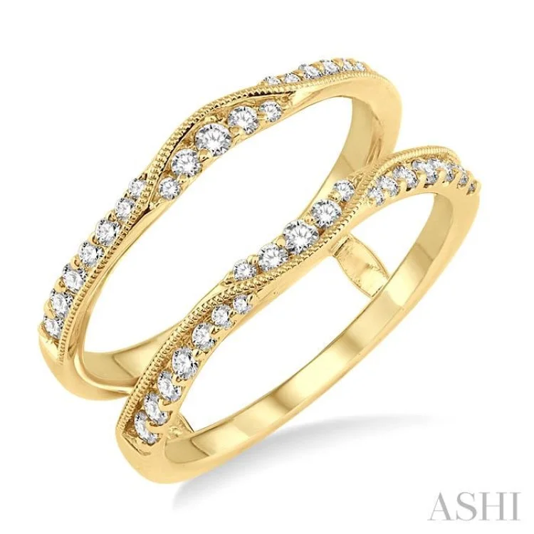 women’s wedding ring-1/2 Ctw Round Cut Diamond Insert Ring in 14K Yellow Gold