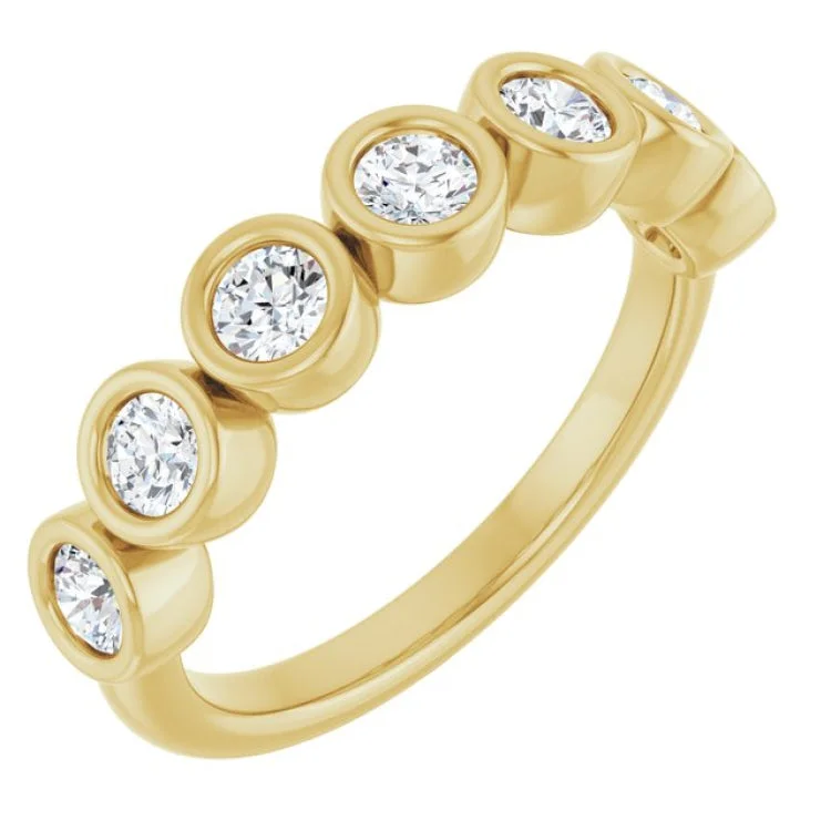 women’s gemstone ring-14K Yellow 5/8 CTW Lab-Grown Diamond  Anniversary Band