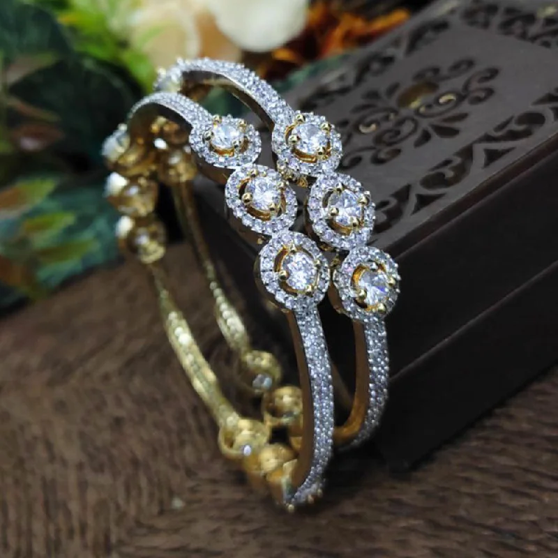 women’s diamond bracelet-Aamrapali Gold Plated AD Bangle