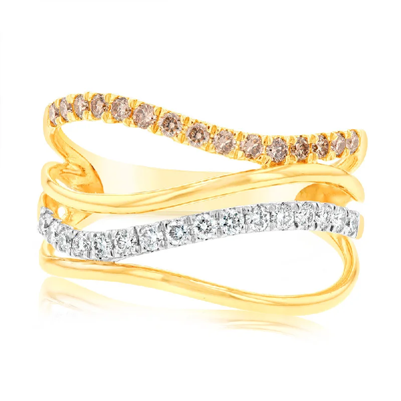 women’s rose gold engagement ring-Australian Diamond 9ct Yellow Gold Diamond Ring Futura