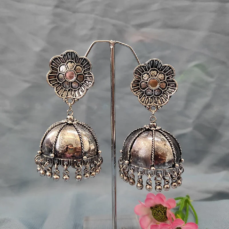 women’s trendy earrings-Darshana Jewels Oxidised  Plated Jhumki Earrings