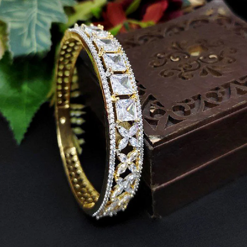 women’s gemstone bracelet-Aamrapali Gold Plated AD Bangle