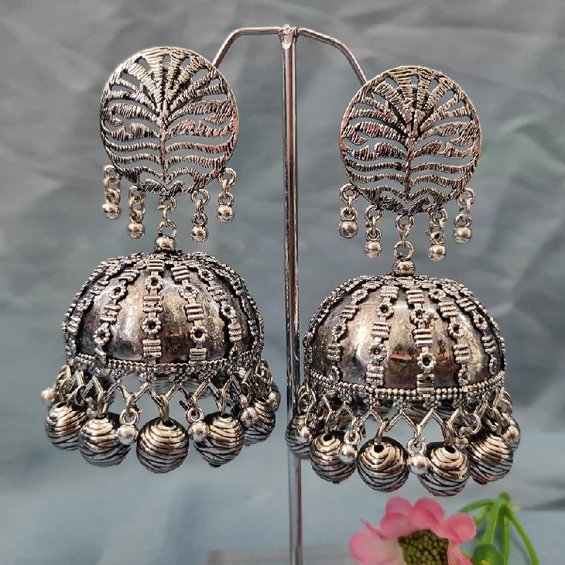 women’s sapphire stud earrings-Darshana Jewels Oxidised  Plated Jhumki Earrings