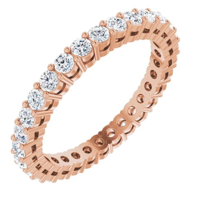 women’s gold band ring-14K Rose 9/10 CTW Lab-Grown Diamond  Eternity Band