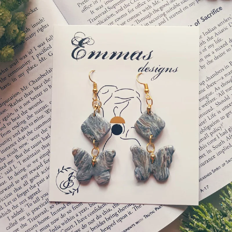 women’s silver statement earrings-Emmas Designs Clay Dangler Earrings