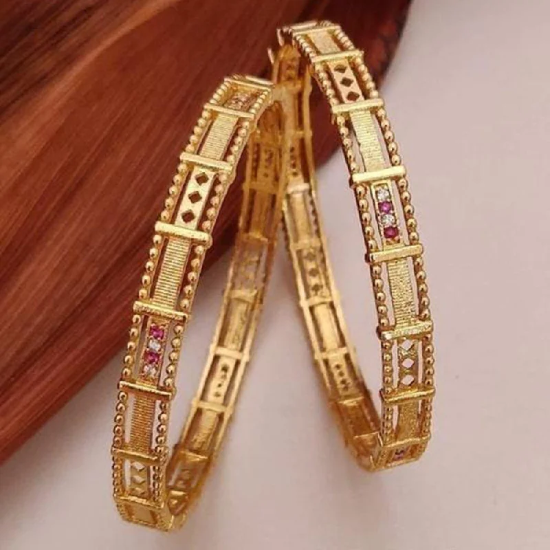 women’s thin gold bracelet-H K Fashion Gold Plated Bangle Set