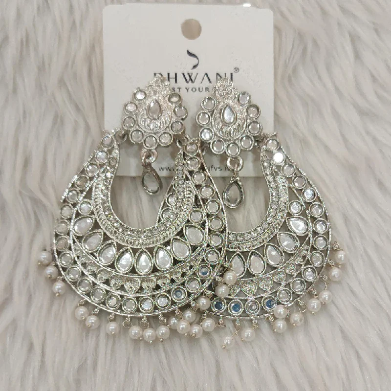 women’s cubic zirconia earrings-Dhwani Silver Plated Mirror Dangler Earrings