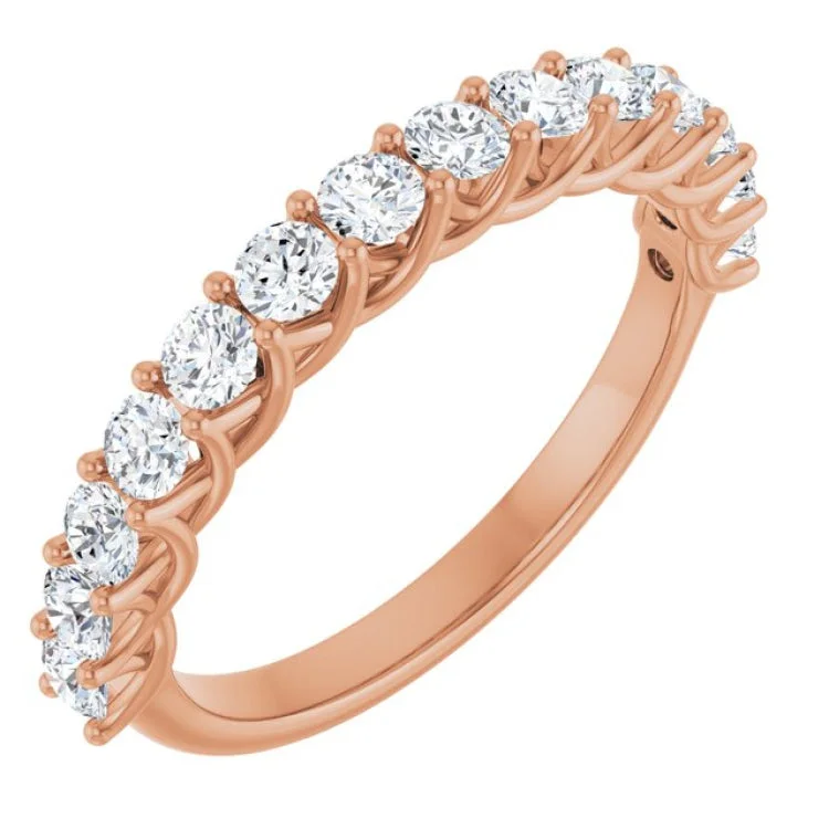 women’s pearl ring-14K Rose 7/8 CTW Lab-Grown Diamond Anniversary Band