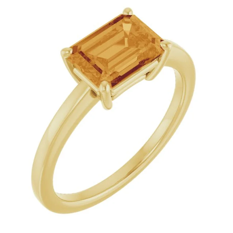 women’s oval-shaped engagement ring-14K Yellow Natural Citrine Ring