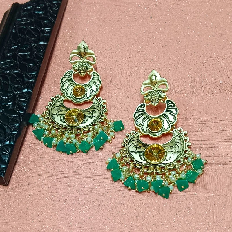 women’s trendy earrings-Darshana Jewels Crystal Stone Gold Plated Dangler Earrings