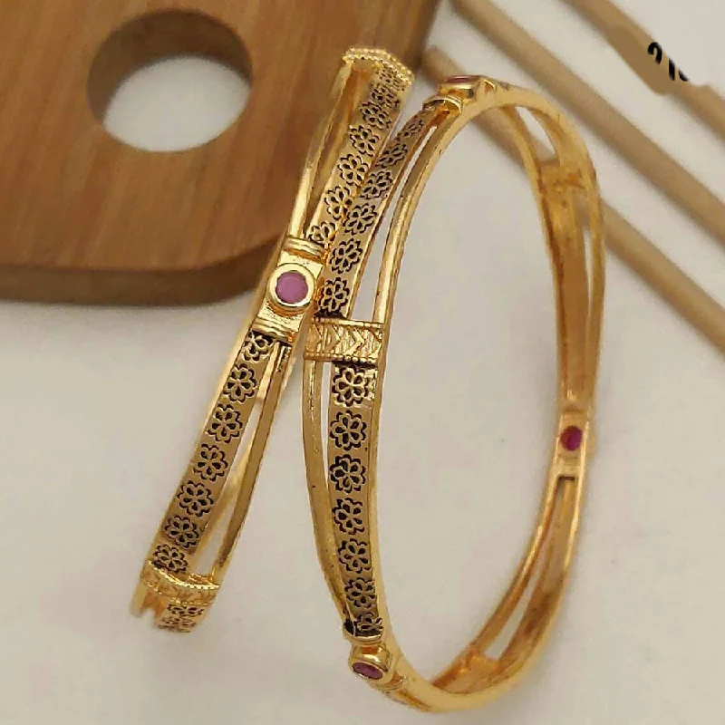 women’s tennis bangle-H K Fashion Gold Plated Bangle Set