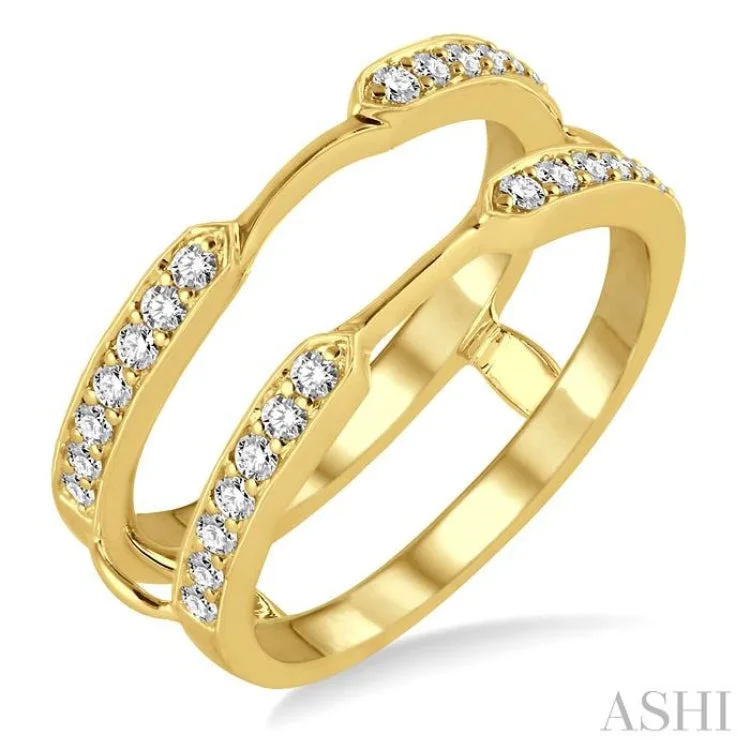 women’s anniversary ring-1/3 Ctw Round Cut Diamond Insert Ring in 14K Yellow Gold