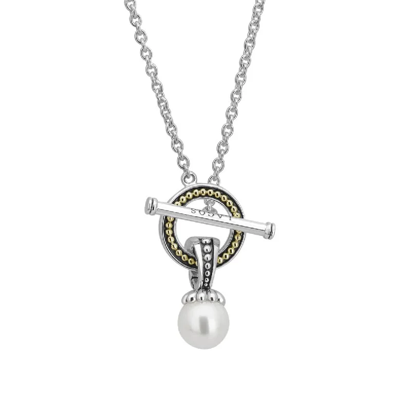 women’s infinity diamond necklace-Pearl Toggle Pendant Necklace