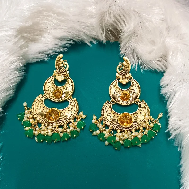 women’s chain earrings-Darshana Jewels Crystal Stone Gold Plated Dangler Earrings