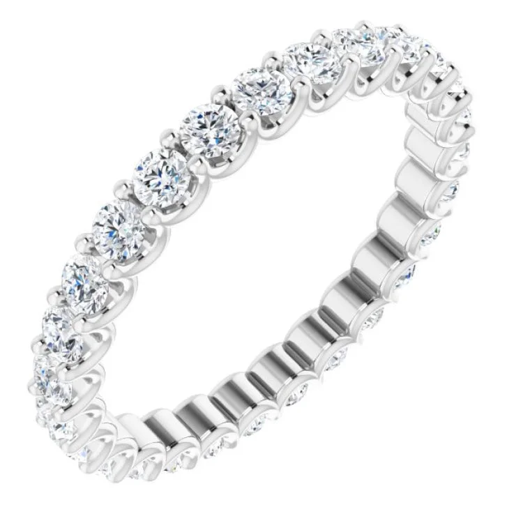 women’s three-stone engagement ring-Platinum 3/4 CTW Lab-Grown Diamond  Eternity Band Size 5