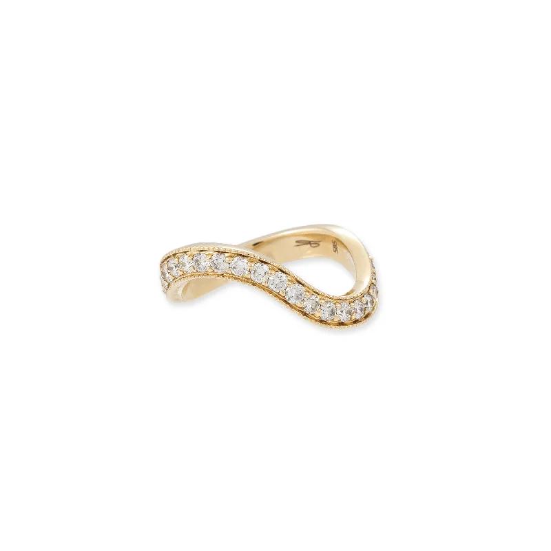 women’s classic solitaire ring-PAVE DIAMOND MULTI WAVE RING