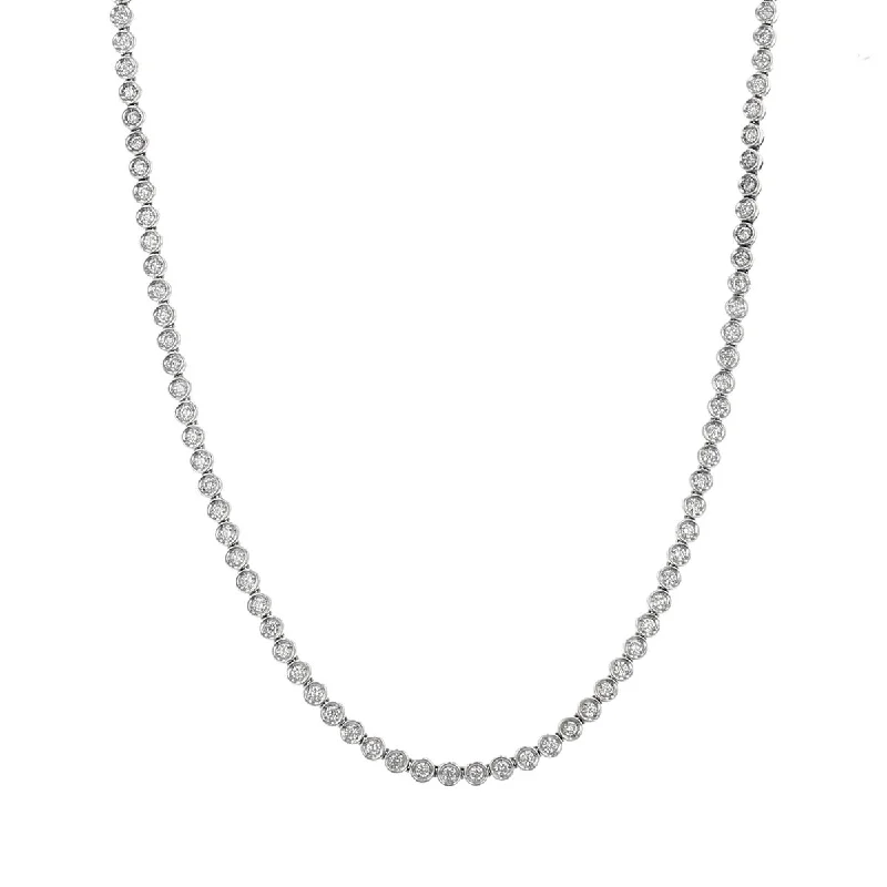 women’s anniversary necklace-Platinum 3.81-Carat Diamond Necklace