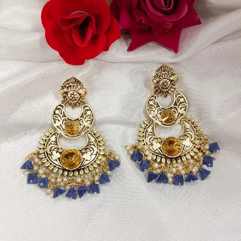 women’s elegant earrings-Darshana Jewels Crystal Stone Gold Plated Dangler Earrings