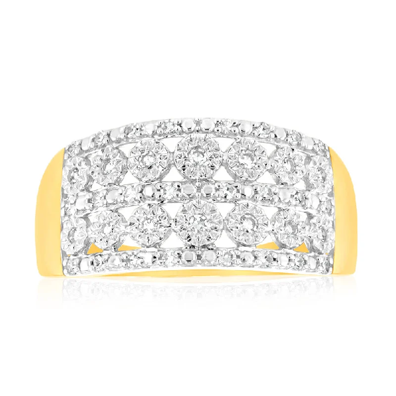 women’s radiant diamond engagement ring-Luminesce Lab Grown 1/6 Carat Diamond Ring in 9ct Yellow Gold