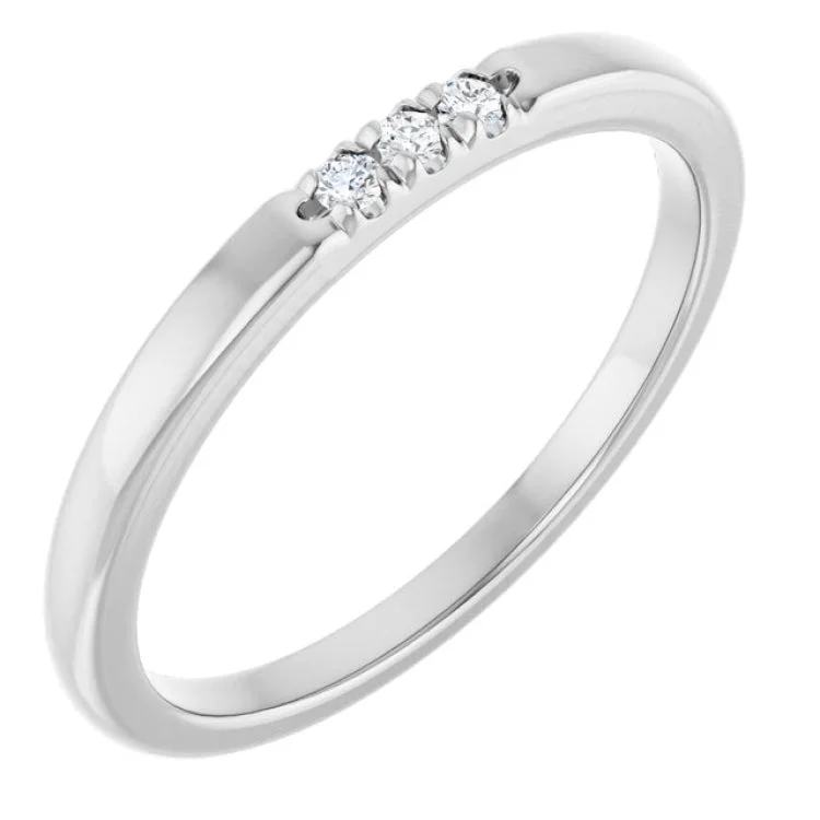 women’s wedding rings with diamonds-Platinum .05 CTW Lab-Grown Diamond  Anniversary Band