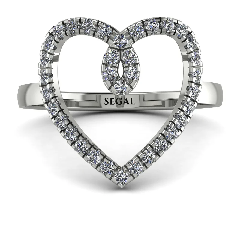 women’s princess diamond ring for engagement-Big Heart Diamond Ring - Ada No. 3