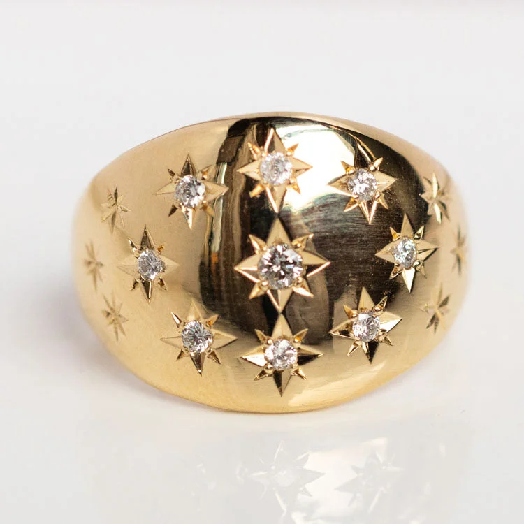 women’s custom engagement ring-Bombe Diamond Ring