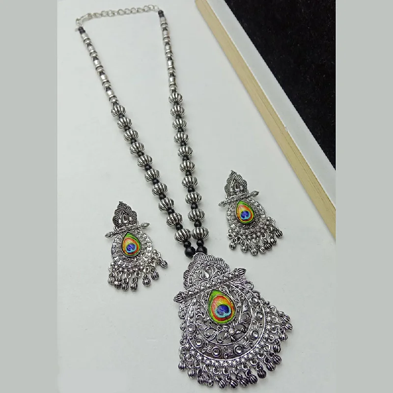 women’s adjustable necklace-SP Jewellery Oxidised Plated Necklace Set