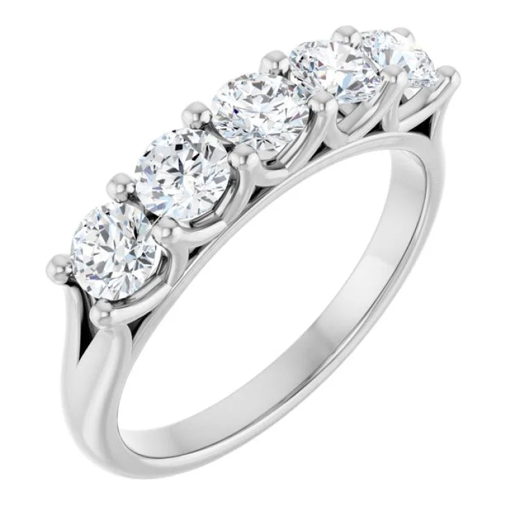 women’s luxury ring-14K White 1 CTW Lab-Grown Diamond Anniversary Band